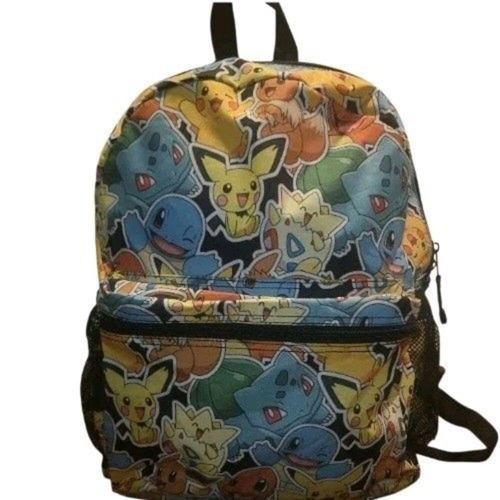 2024 Pokémon Nintendo Bioworld Backpack Pikachu Eevee Bulbasaur Squirtle Kids